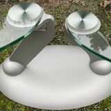 Naos designer coffee table in tempered glass and cast iron