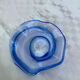 Blue blown glass floral dish / empty pocket - Handmade craftsmanship