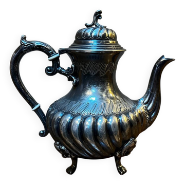 Silver-plated metal teapot