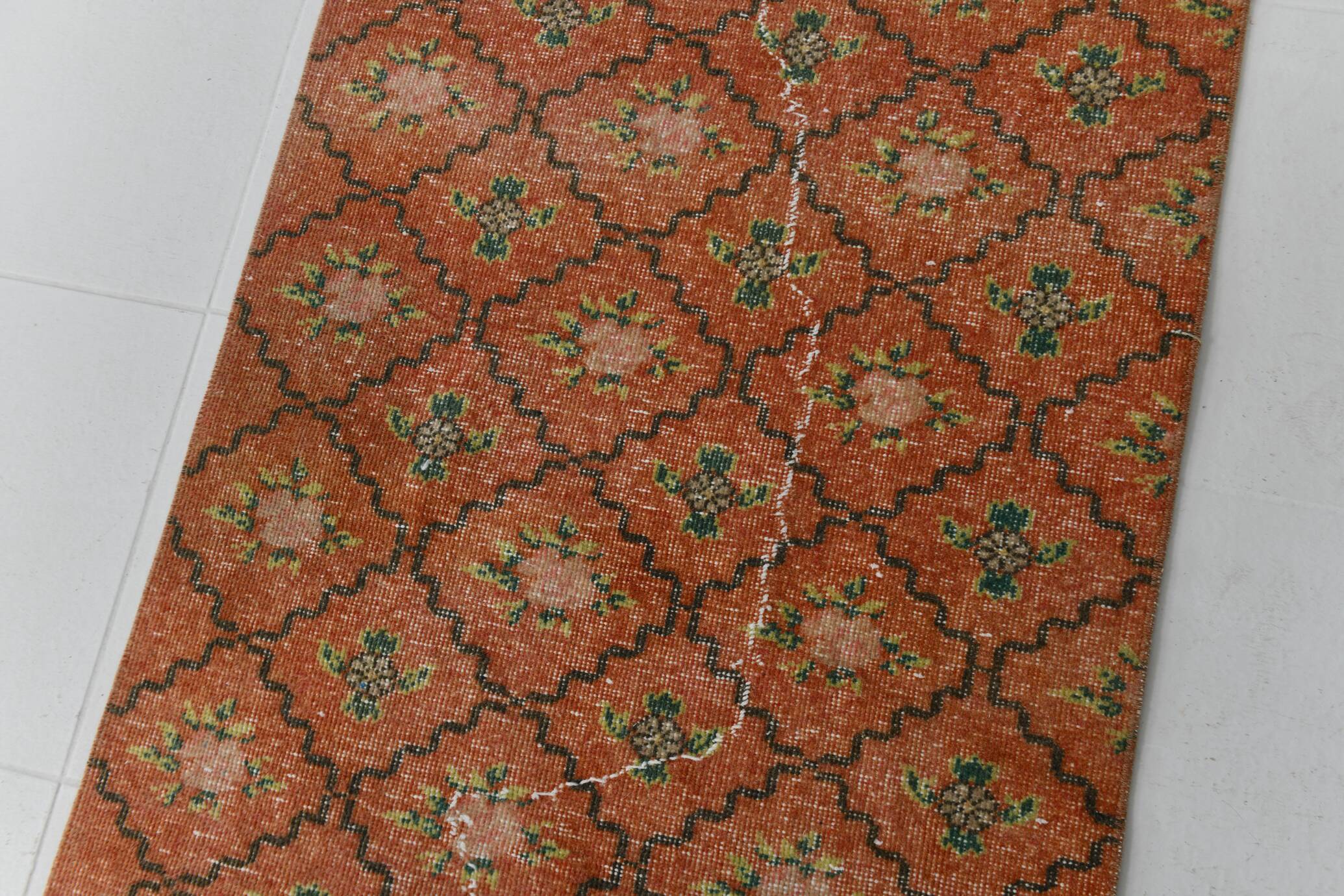 2x7 short vintage runner rug, 78x208cm