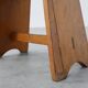 Rustic Pine Stool with Cut-Out Trestle Legs, Sweden, circa 1920
