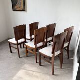 Set 6 chaises art déco chêne 1940