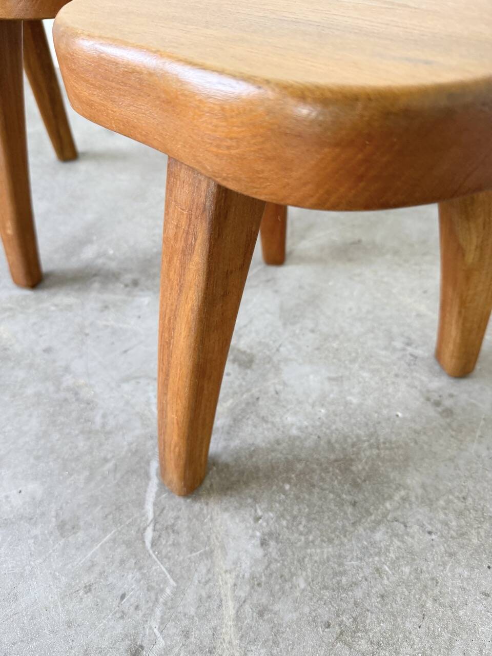 Pair of Henri Bataille oak stools