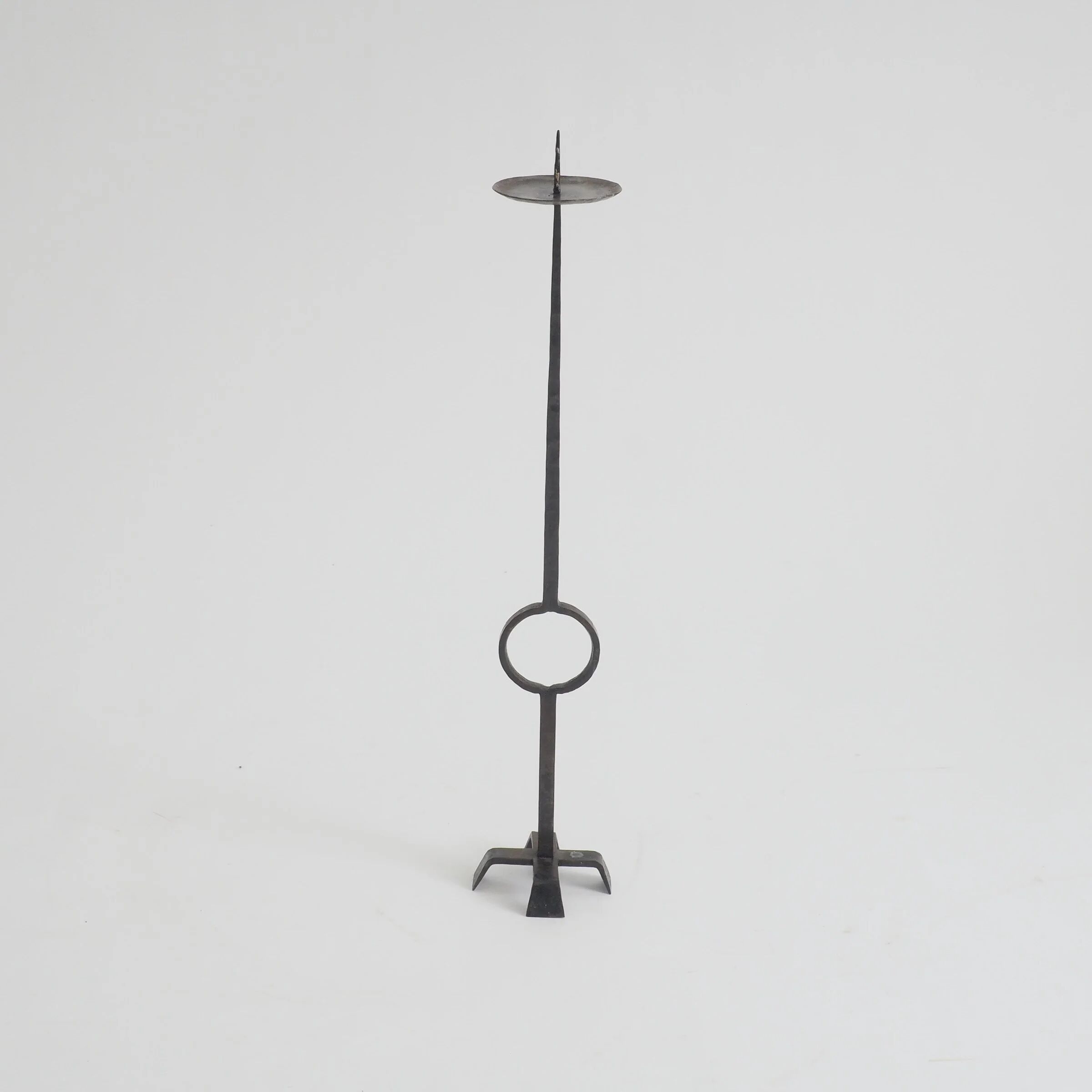 Wrought iron standing candle stick holder