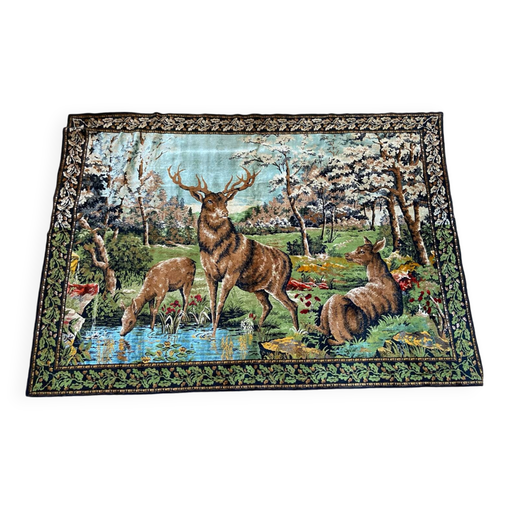 Lodge Collage Tapestry Wall Hanging Art Owl Deer Cabin Northwood