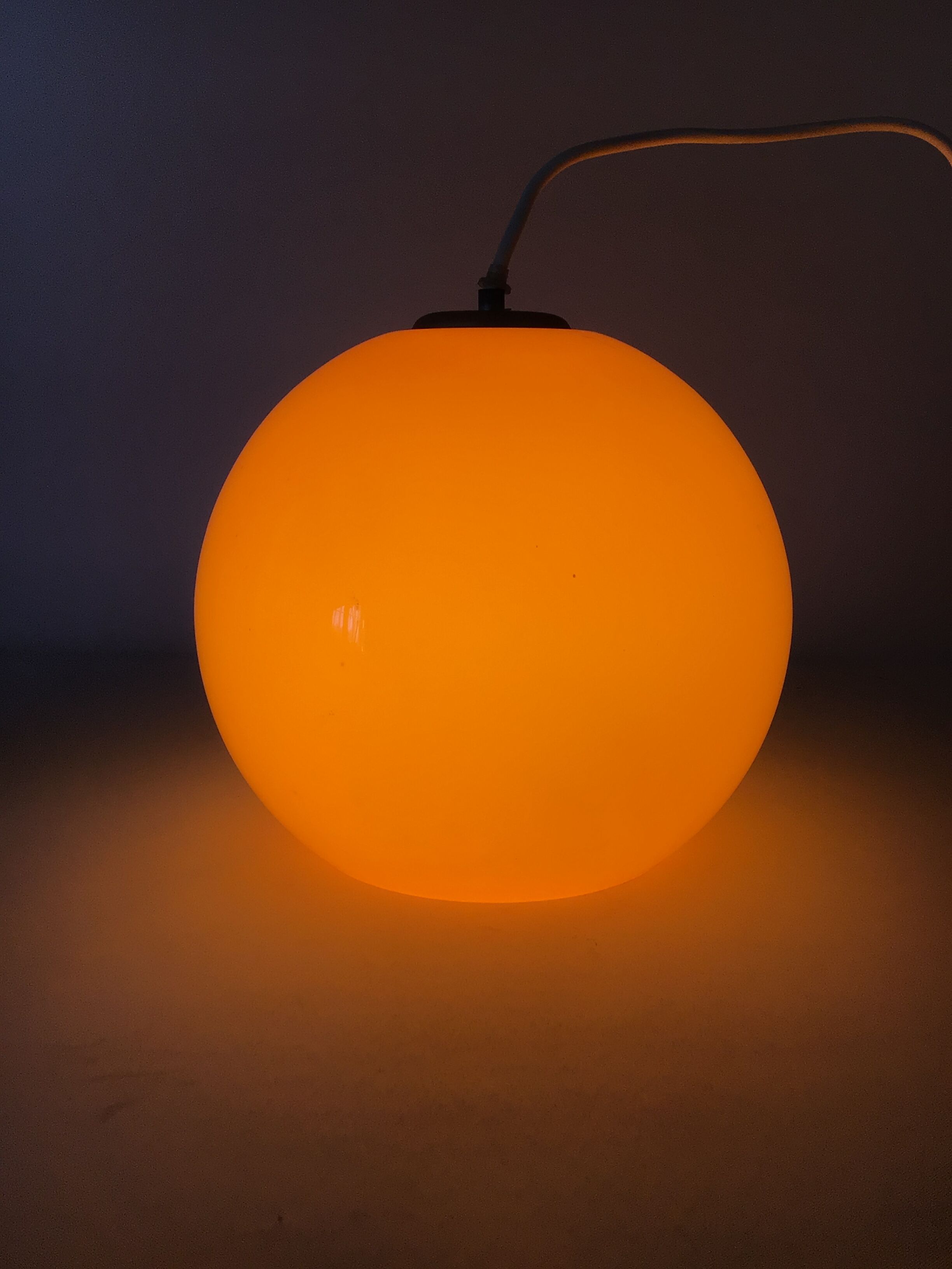 Vintage 70s orange glass pendant lamp
