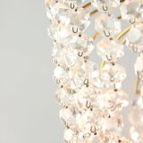 Vintage Italian Crystal and Gilt Metal Chandelier, 1980s