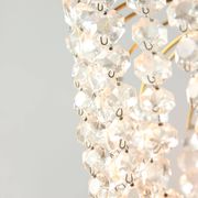 Vintage Italian Crystal and Gilt Metal Chandelier, 1980s