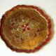 Round wooden florentine tray, vintage from the 1960s