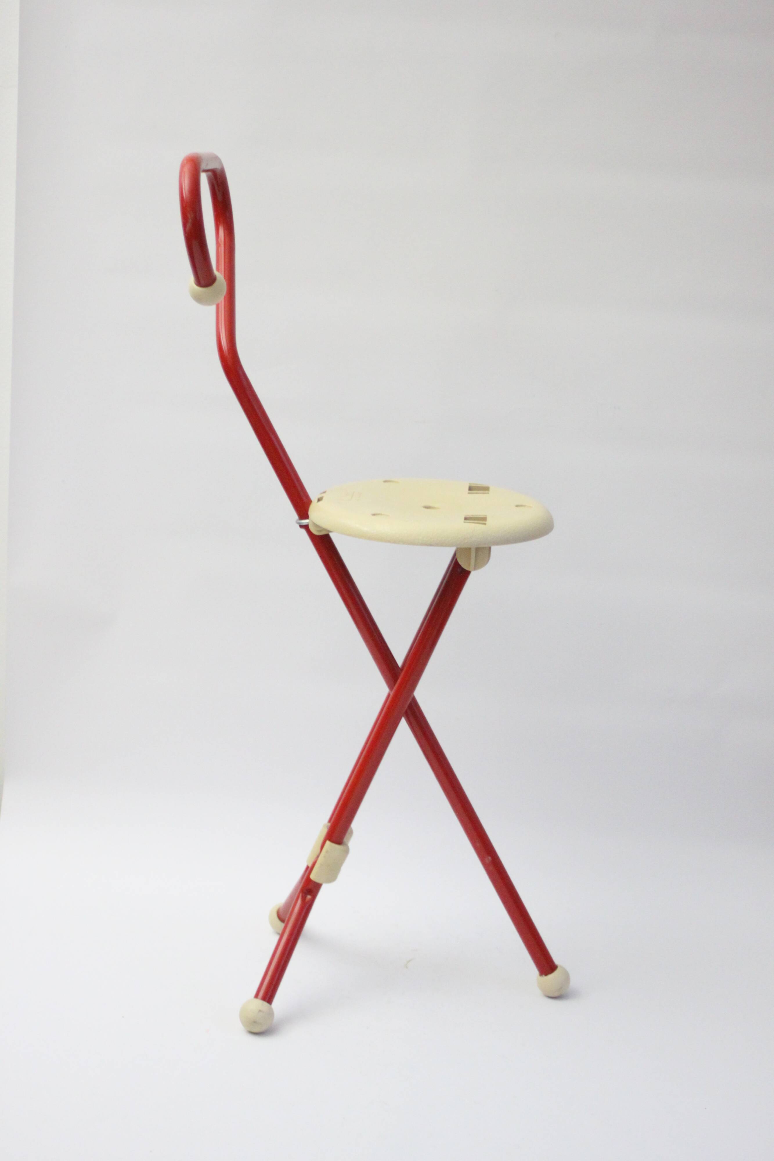 Folding stick stool Ulysse model C.S. by Ivan Loss for Sandrigarden 1981