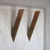 Vintage J.T. Kalmar wall sconces, brass wall lights, modernist.