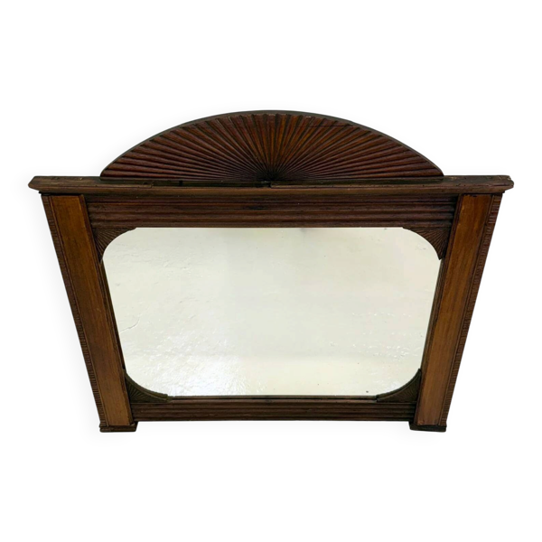 Miroir art déco en bois sculpté, 1930s