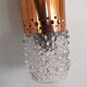 Set of 3 copper and bubble glass pendant lights by VEB NARVA Leuchten, ann