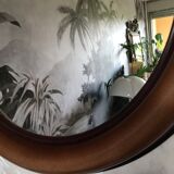 70s round mirror 53cm