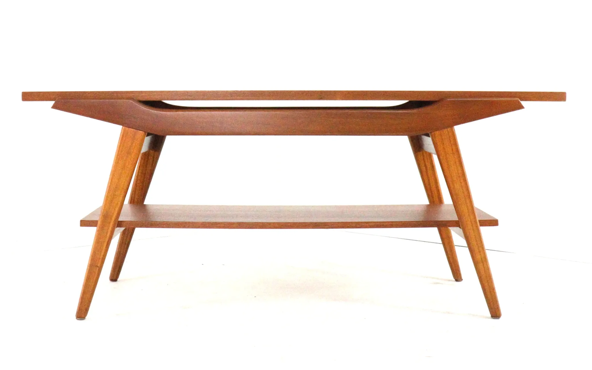 Table basse avec plateau réversible - teck mid-century moderne - design néerlandais