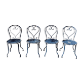 4 iron garden chairs forged