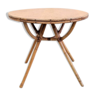 Rattan coffee table 60s