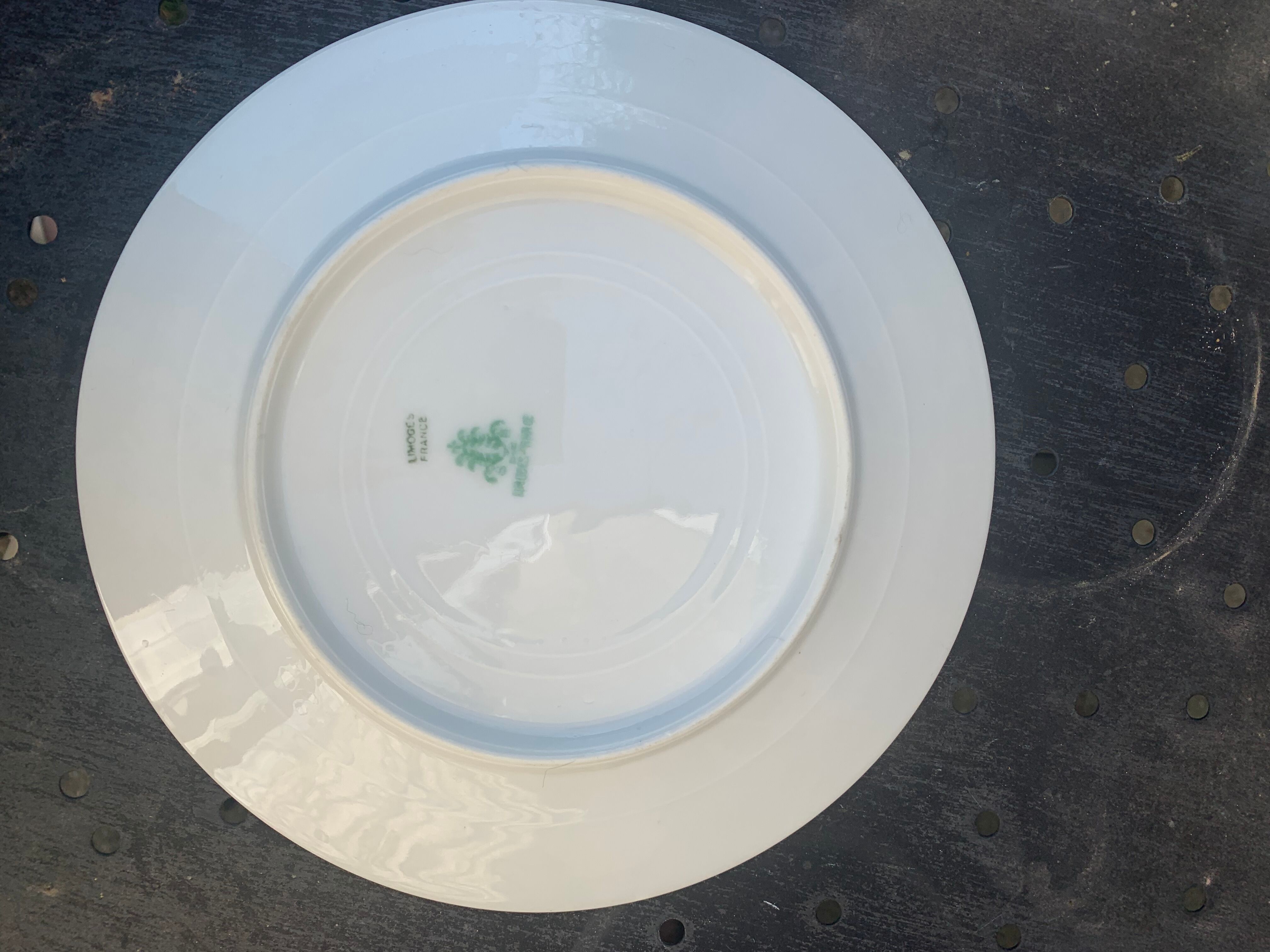 6 plates in limoges porcelain pattern old floral frieze