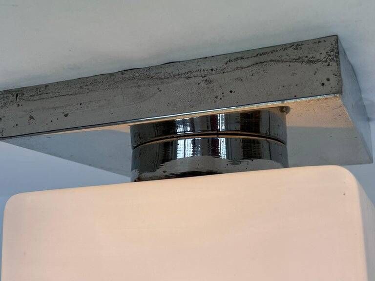 Ceiling lamp / flush mount 'Bauhaus in chrome and glass, 1930s