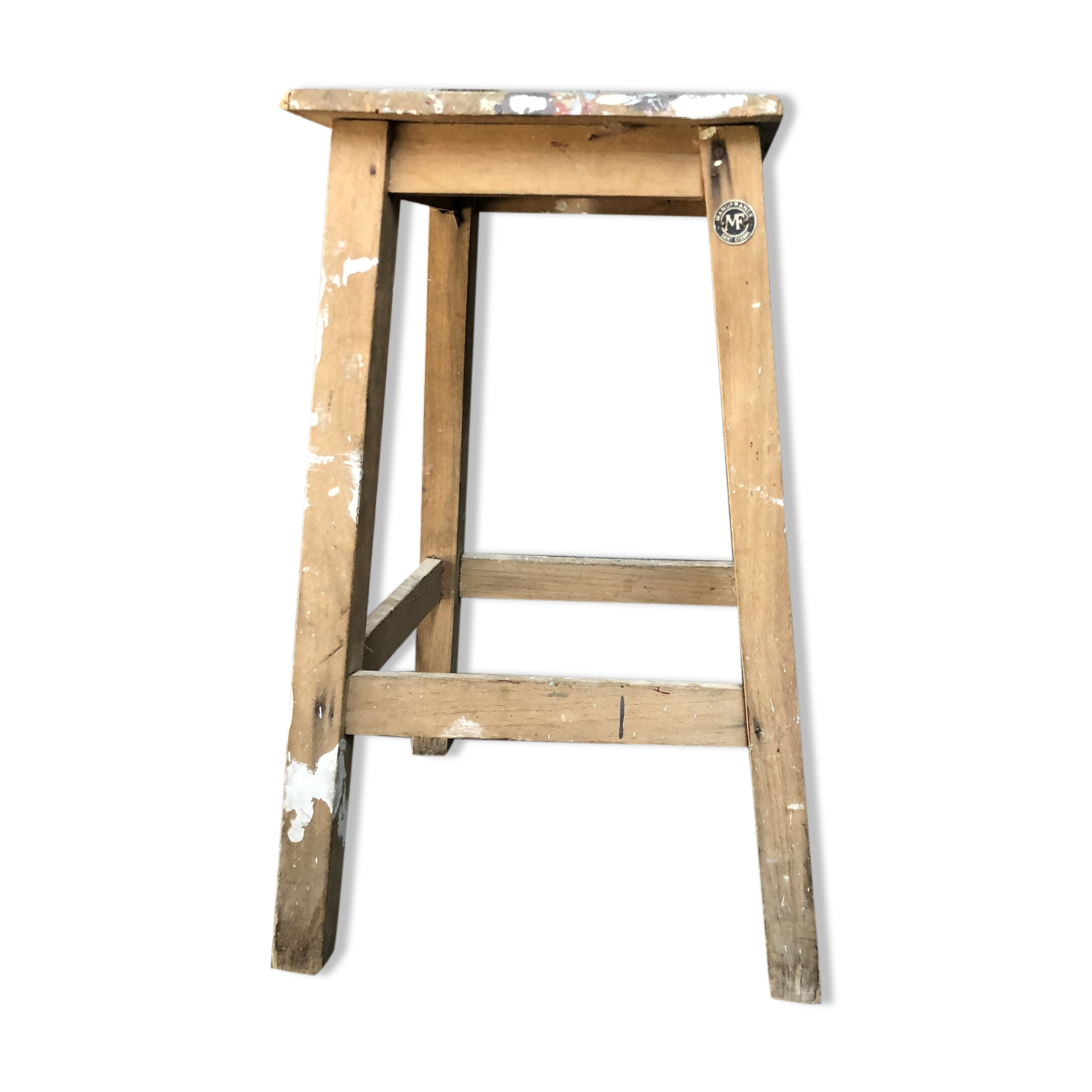 Tabouret vintage, bois manufrance
