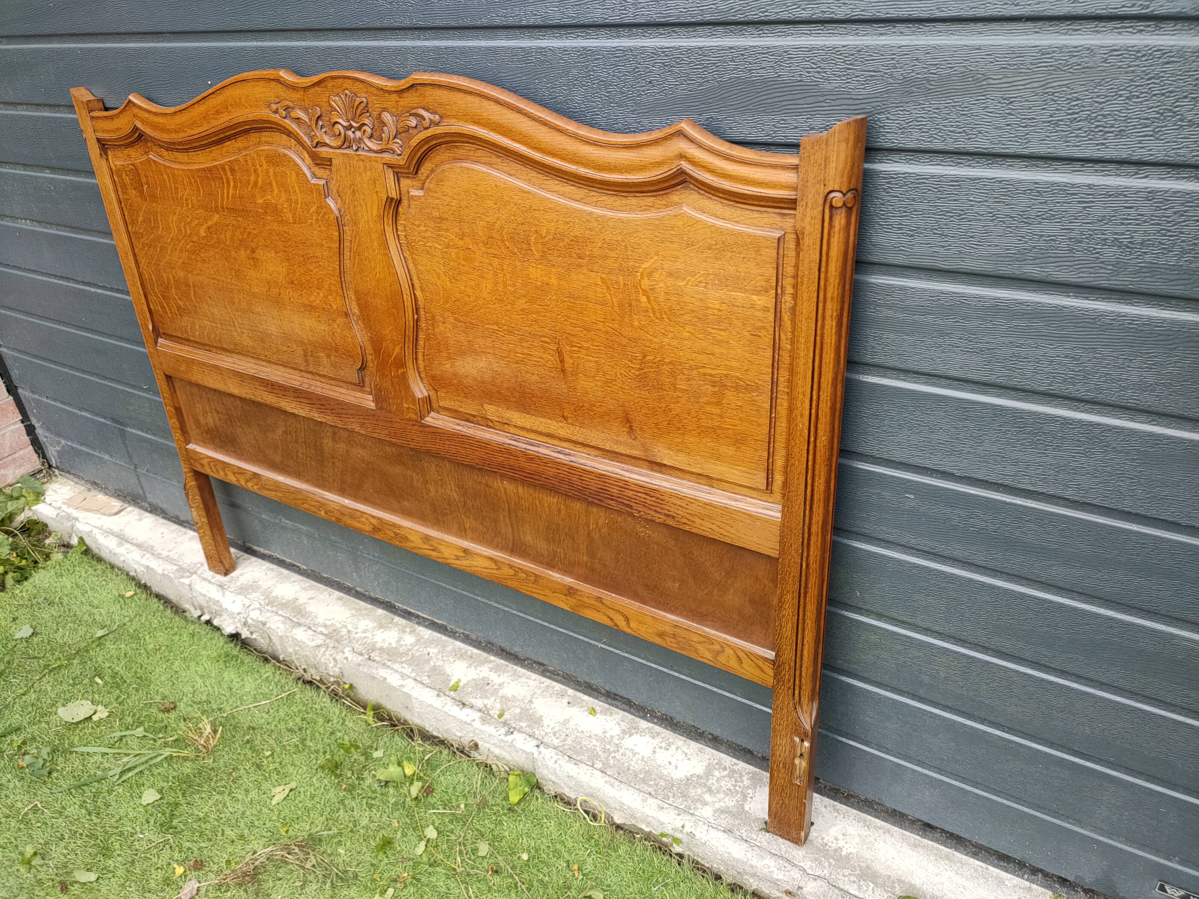 Antique solid oak headboard