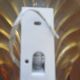 Pair of shell wall sconces – striped Italian glass – 1970