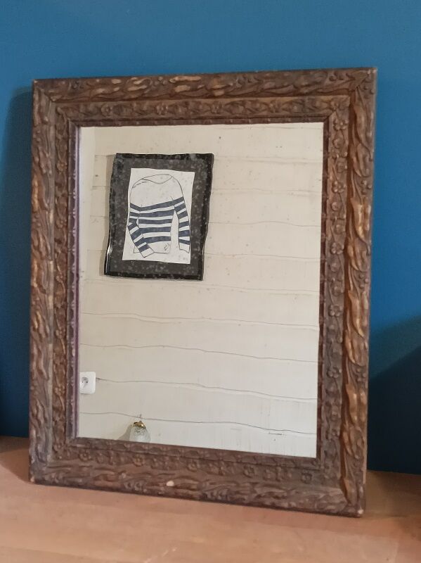 Mirror Frame wood plaster carved stucco