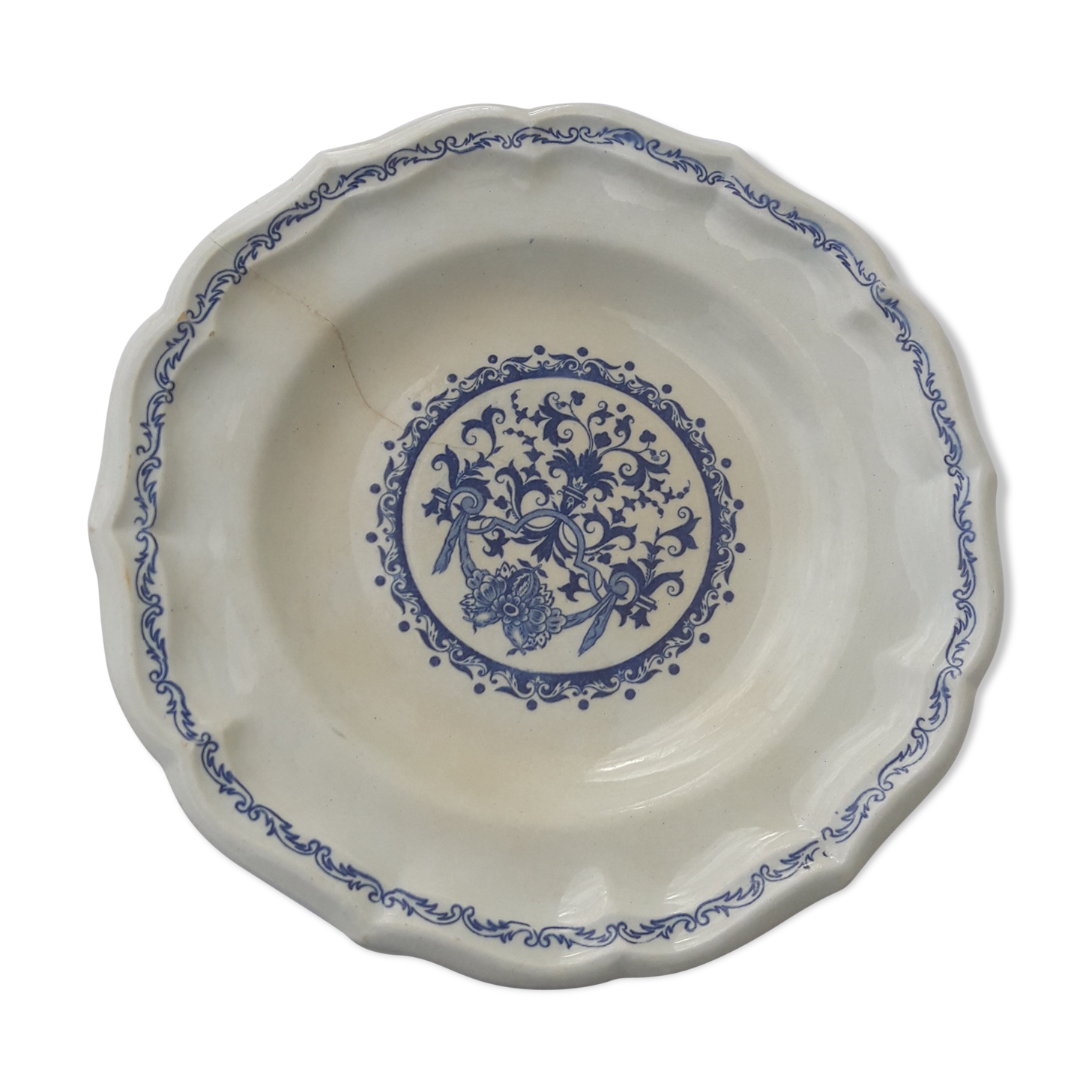 Assiette ancienne en faïence de Gien diam 24,5 cm