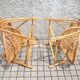 Set of 2 vintage bamboo and rattan shell armchairs 1960 - Terasse garden furniture