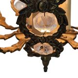 Palwa Palma & Walter style - Hollywood Regency style - brass - facet-cut gl