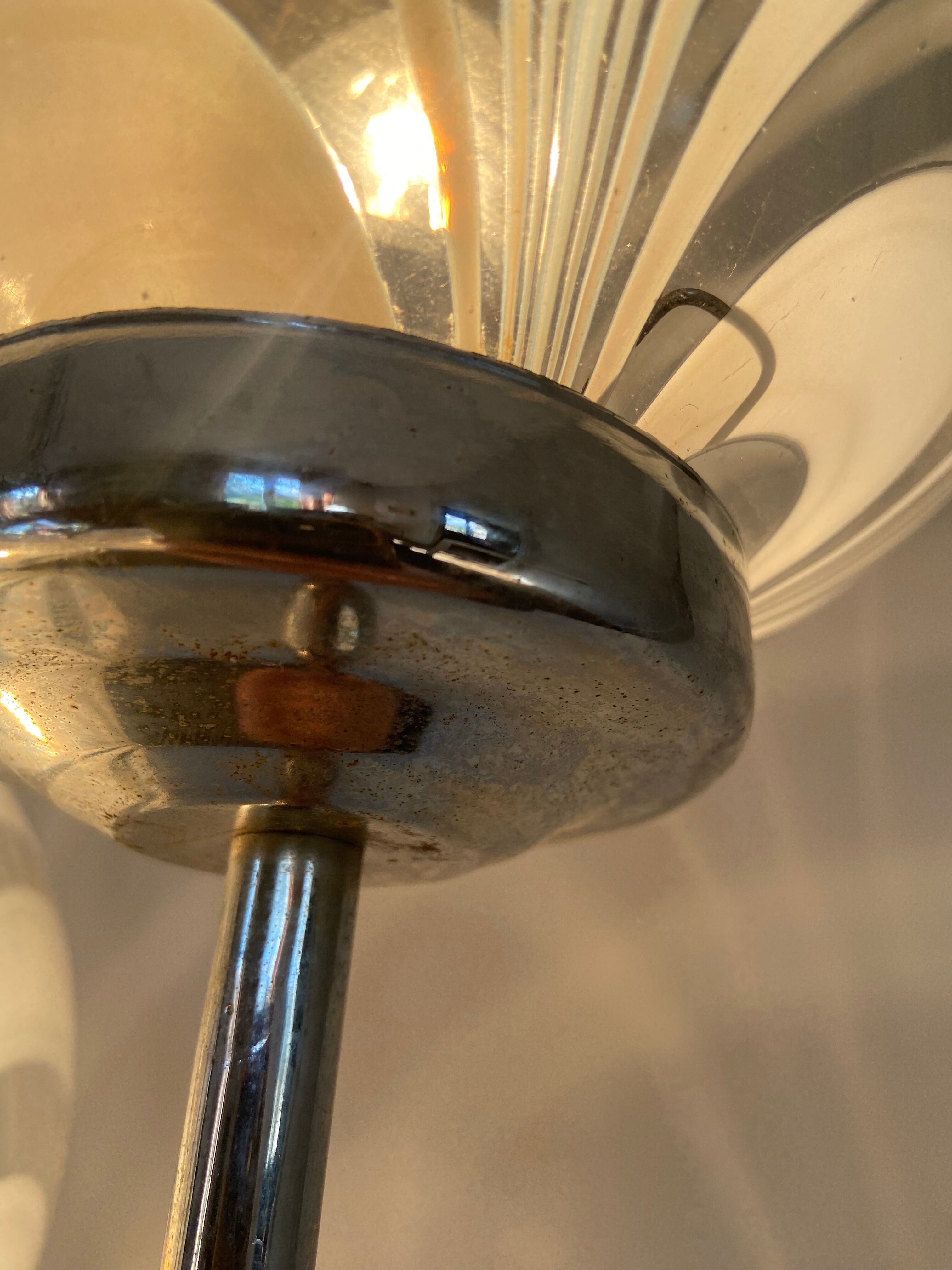 Waterfall floor lamp 5 globes Marinha Grande factory 70s