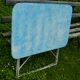 Table de jardin pliante métal bleue