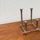 Brutalist sculptural cast aluminium candlestick Danish