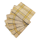 Suite of 6 placemats in woven raffia 70s