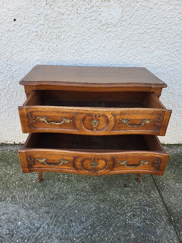 Chest of drawers in walnut jigsaw 2 drawers
