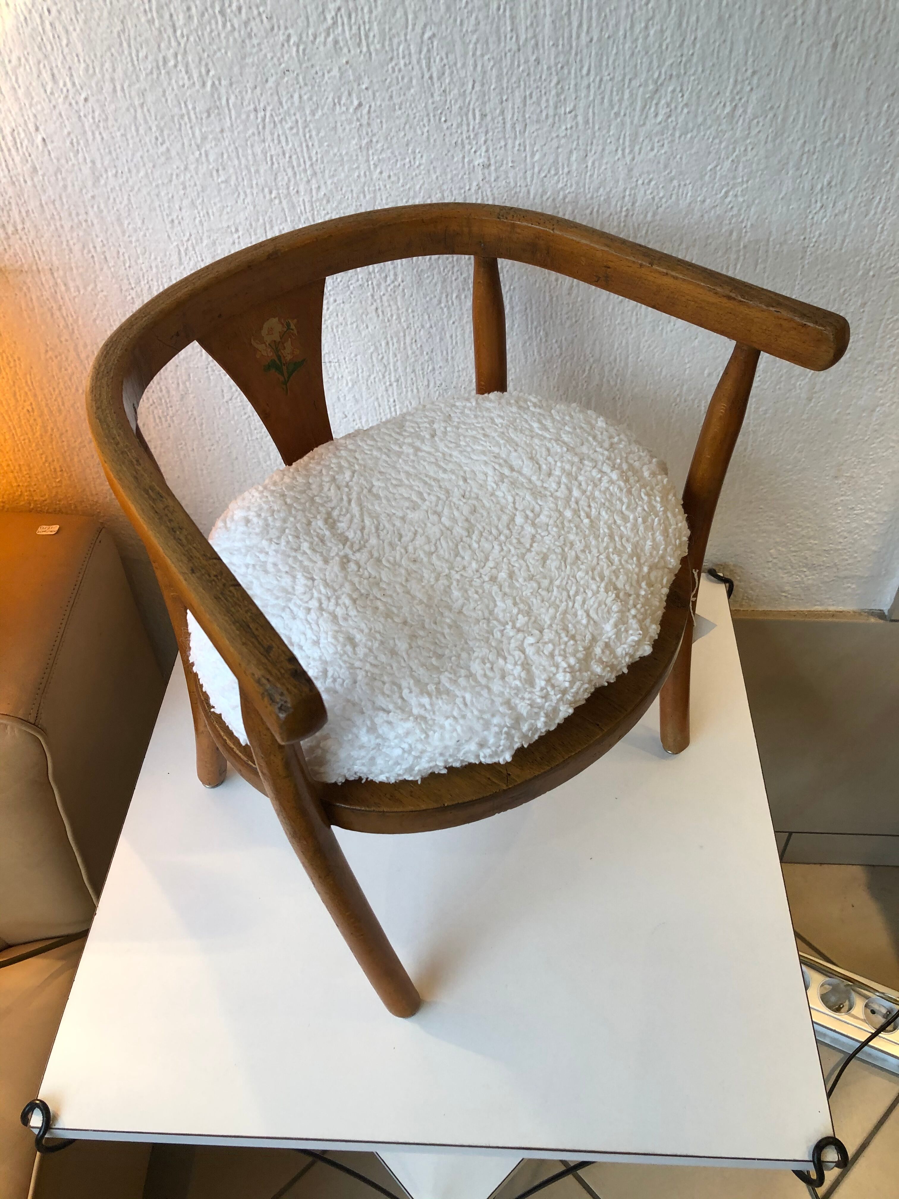 Child's armchair in curved wood circa 1950