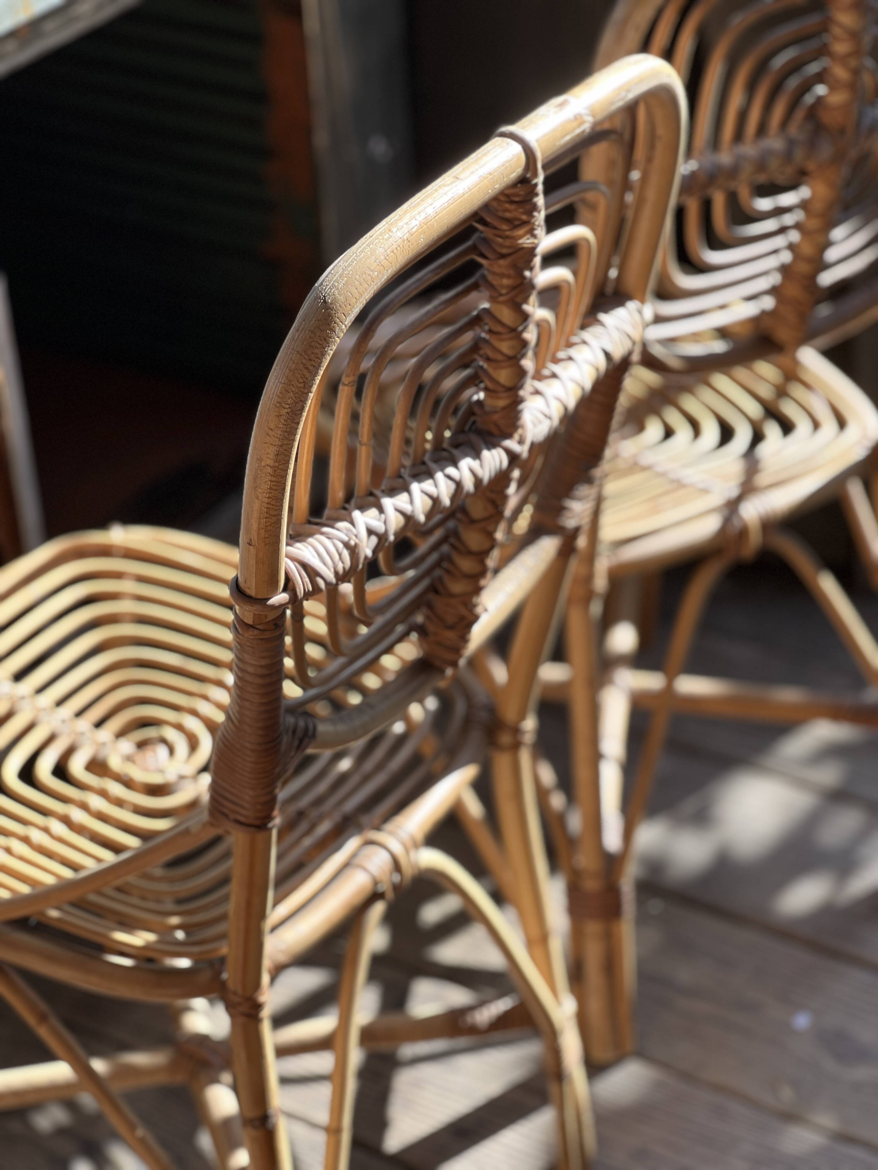 Pair of rattan chairs