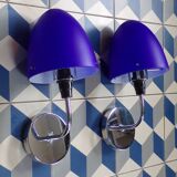 Pair of blue opaline sconces