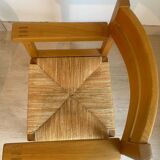 Pair of solid elm armchairs from Maison Regain