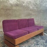 Old sofa design retro purple couch 60s
