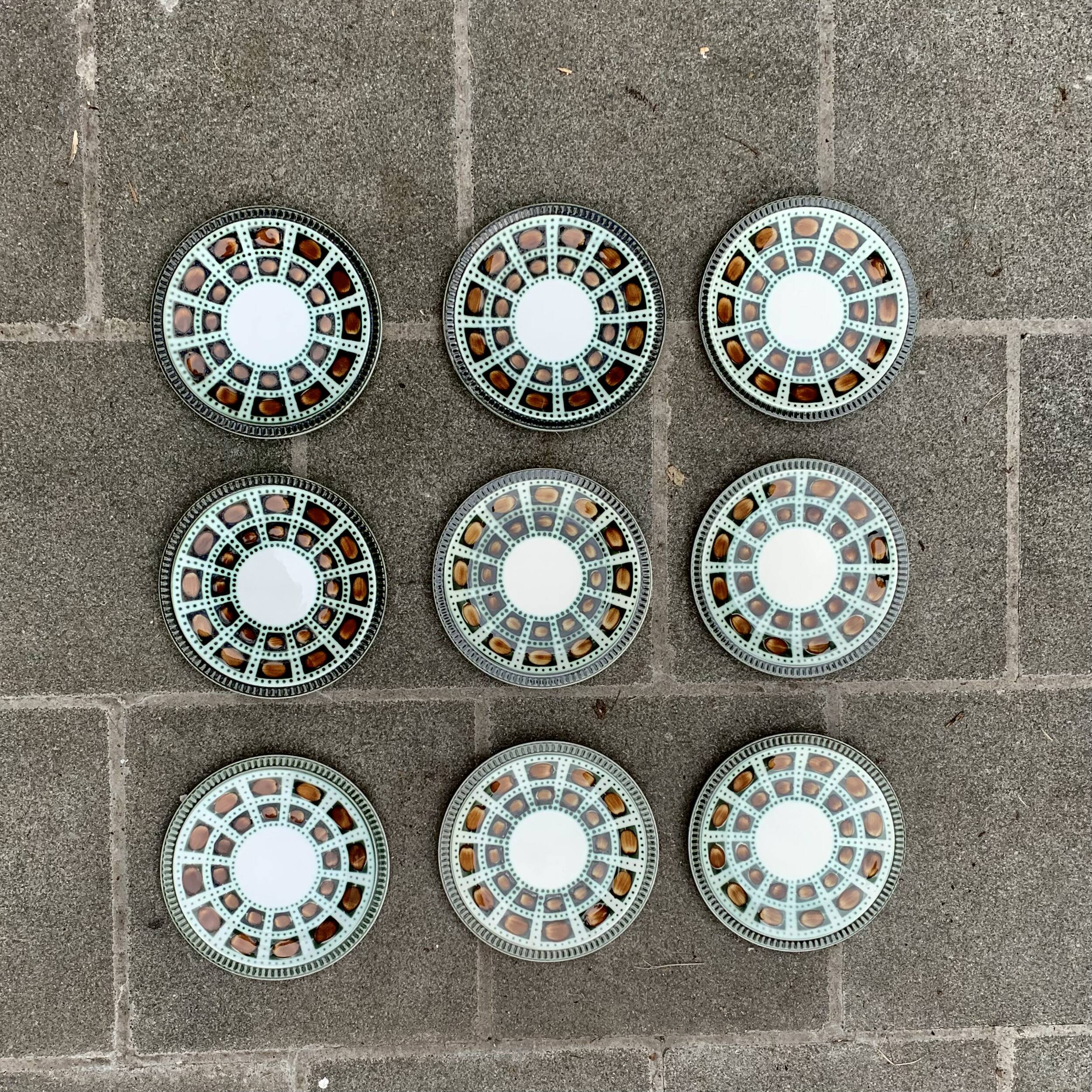 Boch La Louvière coffee service and dessert plates - Bernadette series, 1966