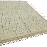 Handwoven Turkish Rustic 212 cm x 311 cm Beige Wool Carpet