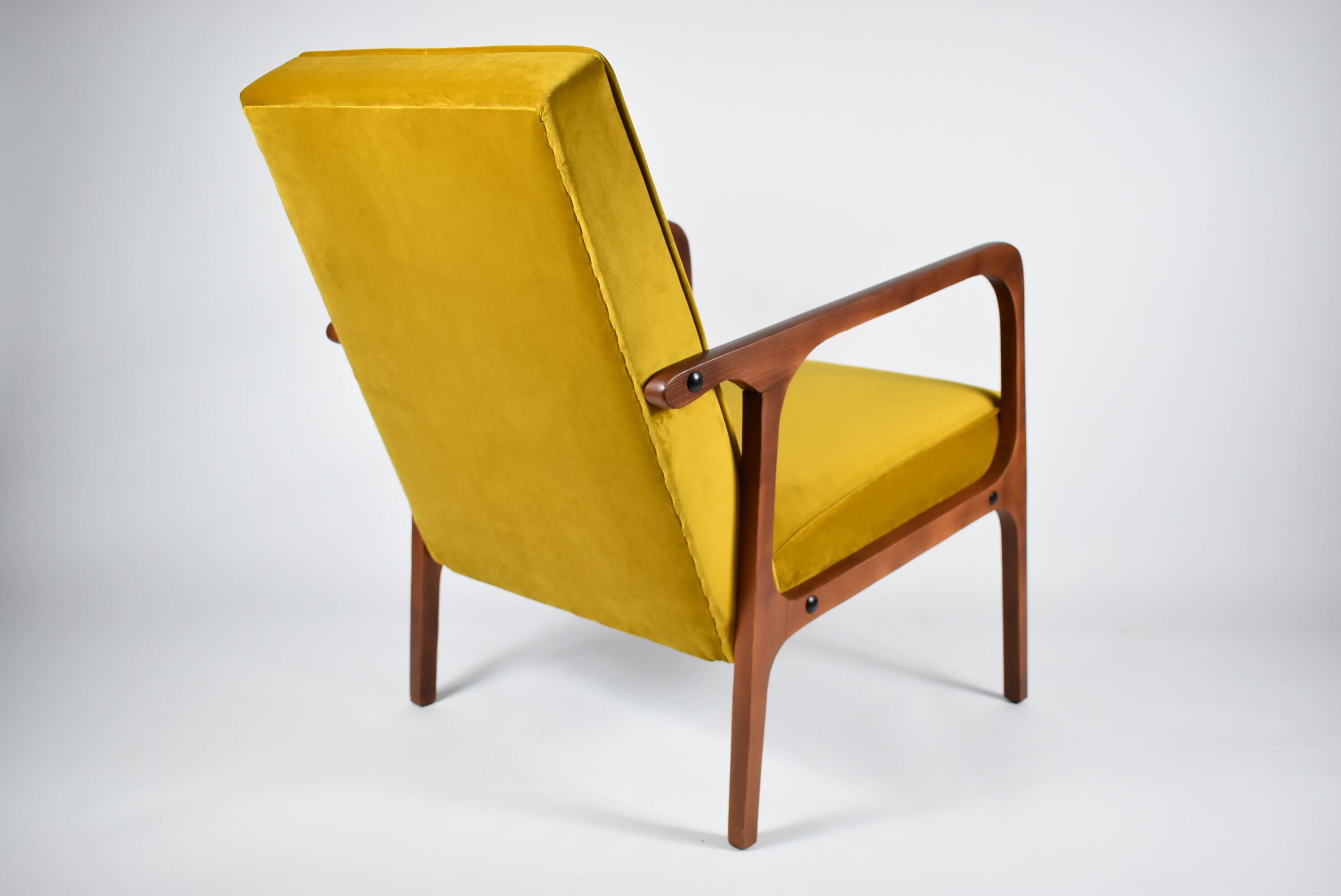 Velvet armchair model 04-b, 1970s, yellow fabric