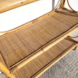 Library cabinet rattan shelf 1960