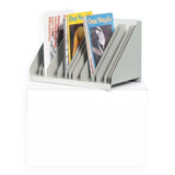 Vintage 1960s metal magazine rack, storage for single LPs.