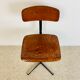 Office children's chair, wooden and metal, 70s