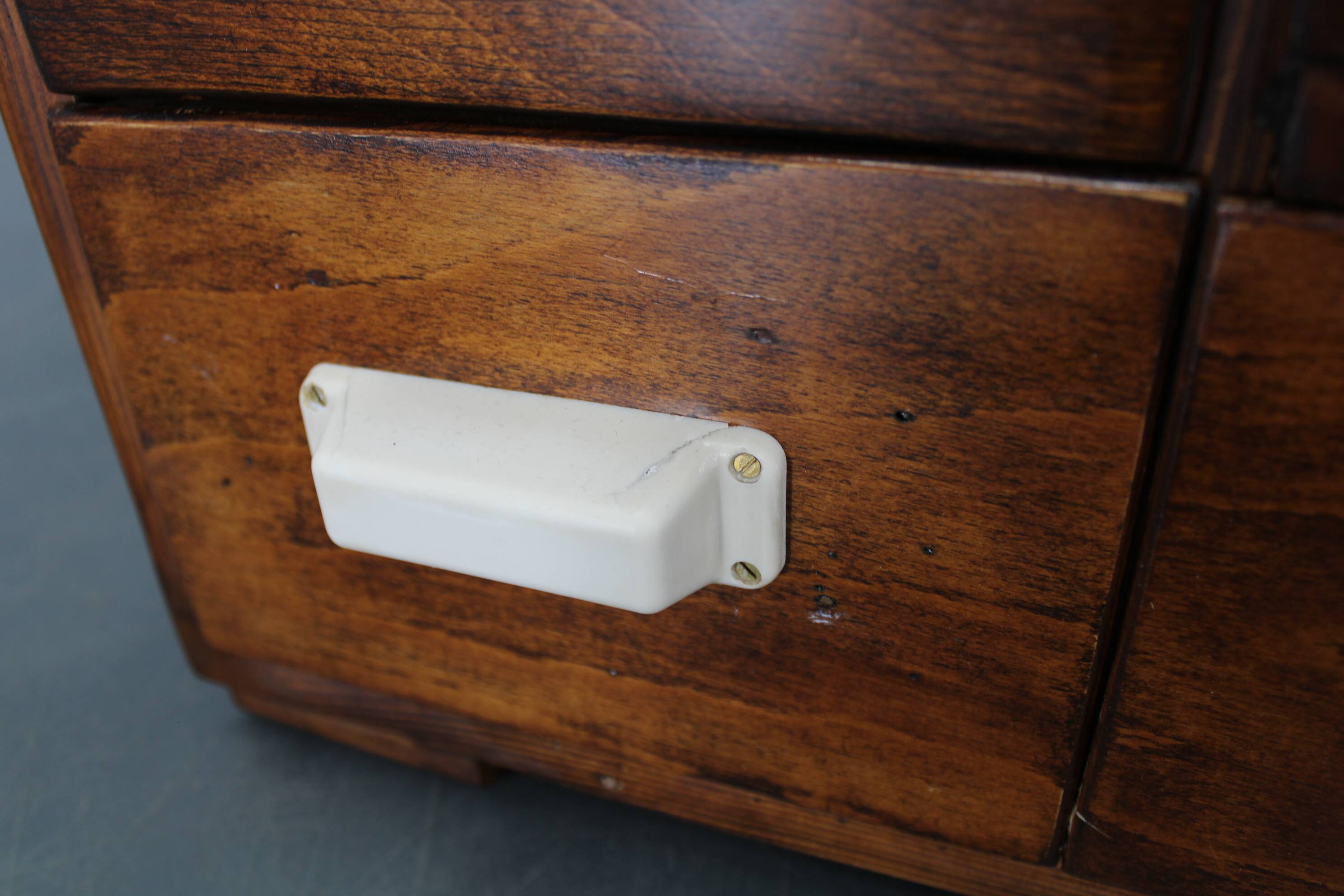 1940s Czechoslovak industrial bank drawer cabinet