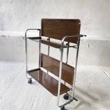 Chrome Midcentury folding service trolley, Germany 1950s