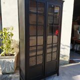 Parisian antique black patinated showcase