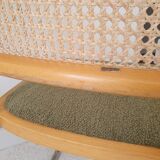 Pair of Marcel Breuer cane and fabric chairs